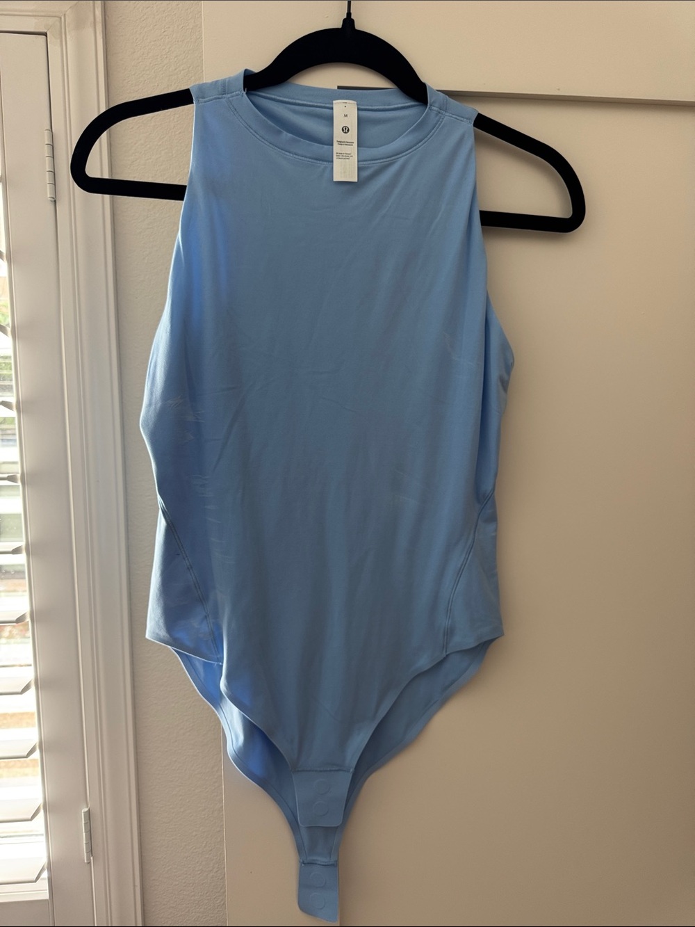 lululemon athletica Light Blue Sleeveless High-Neck Bodysuit